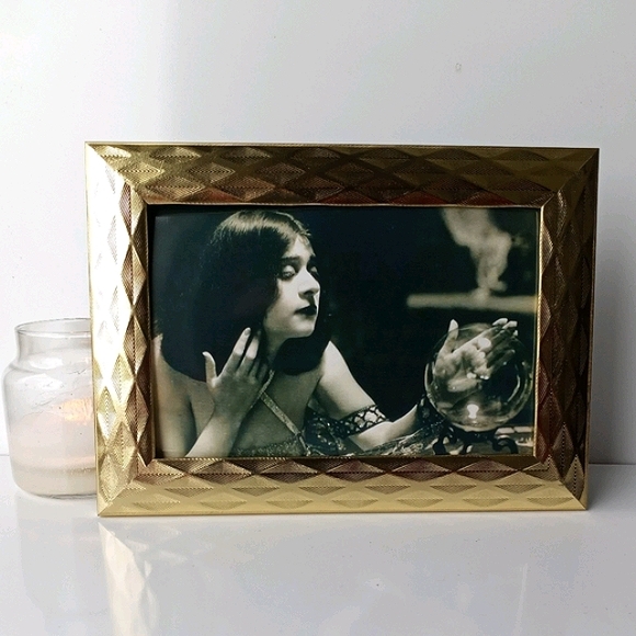 Vintage Gypsy Wiccan Fortune teller Crystal ball, Victorian gypsy Woman Art - Picture 7 of 8